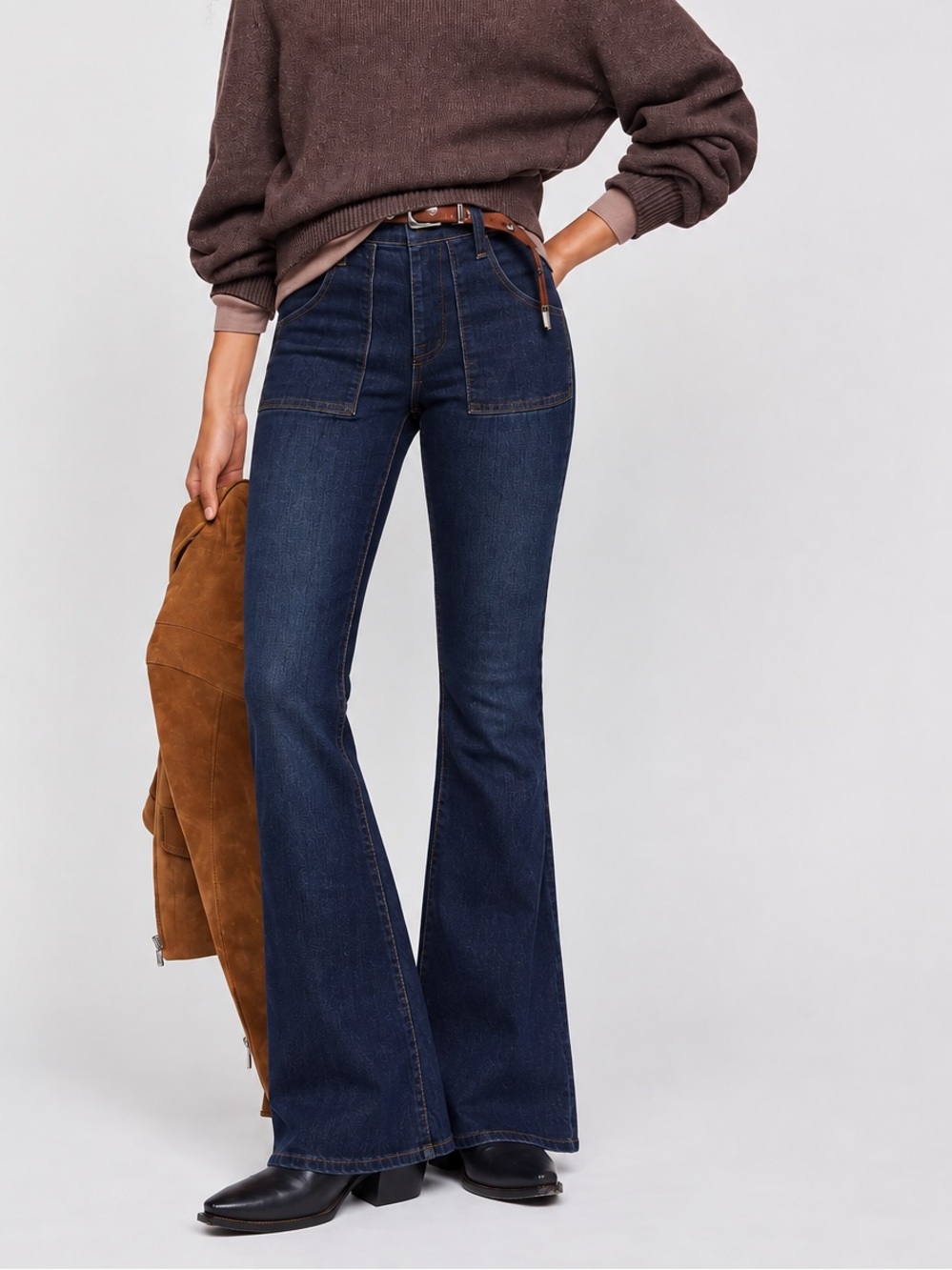 Anthropologie FRAME Le Flare De Francoise Dark Wash Flared Jeans